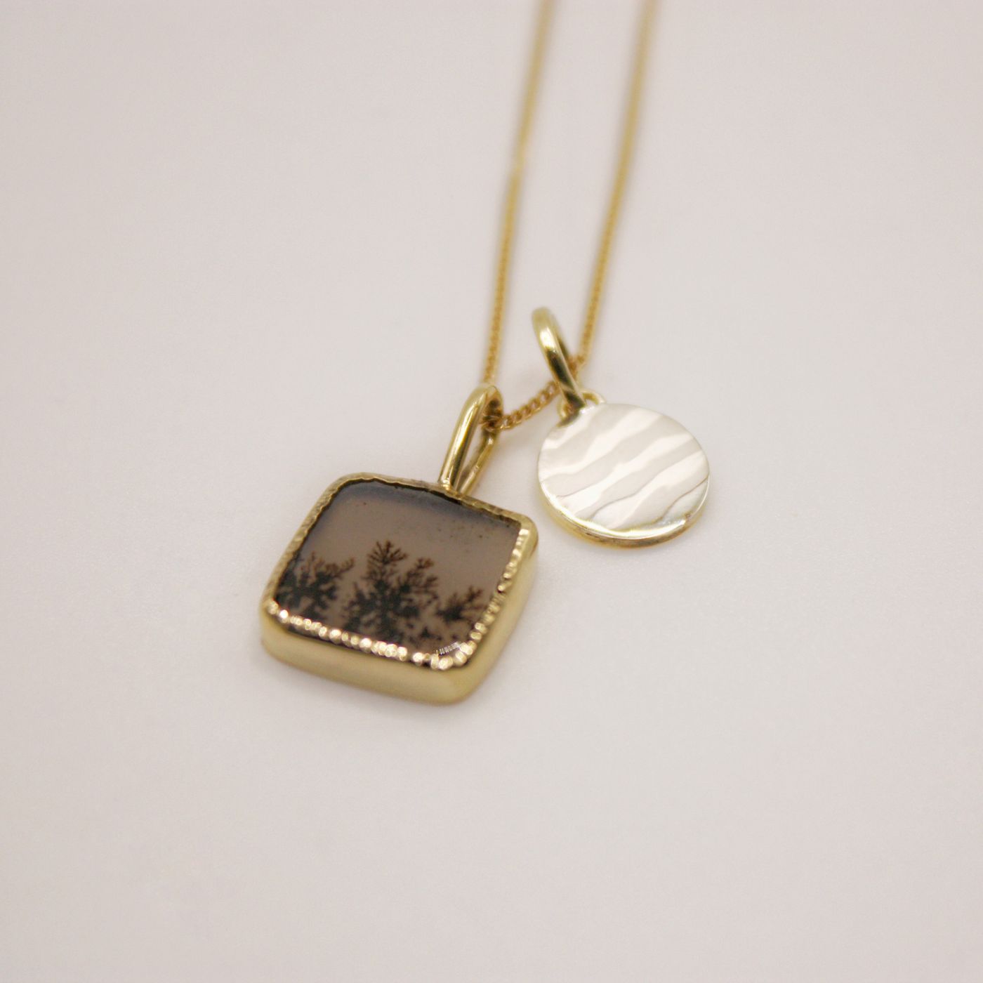 Small Mokume Gane Charm Gold – small