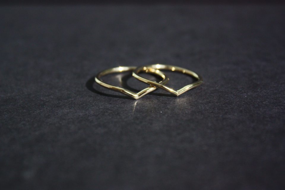 Wishbone ring 14k goud