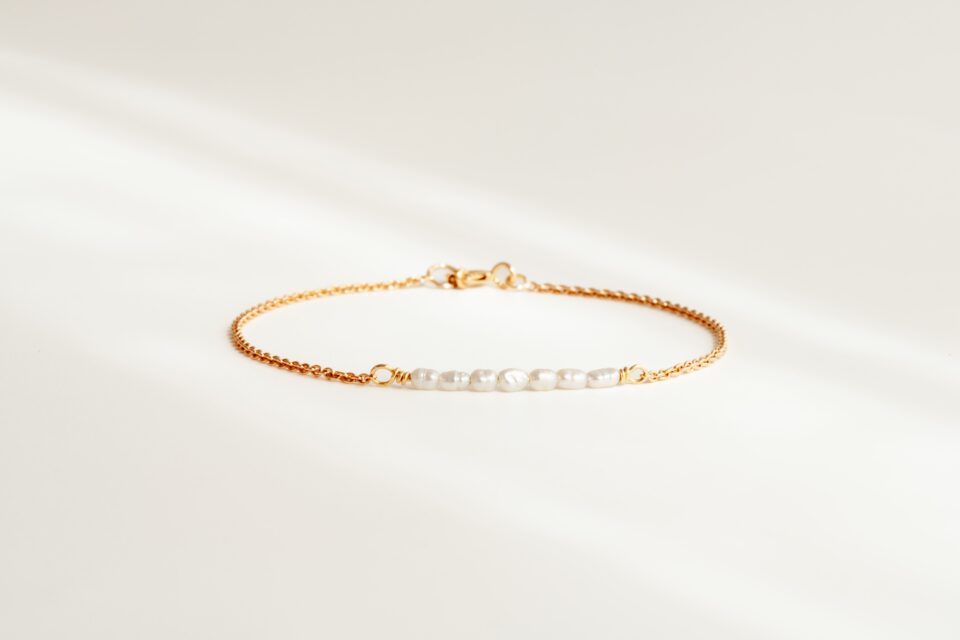 Rice Pearl Bracelet 14k gold