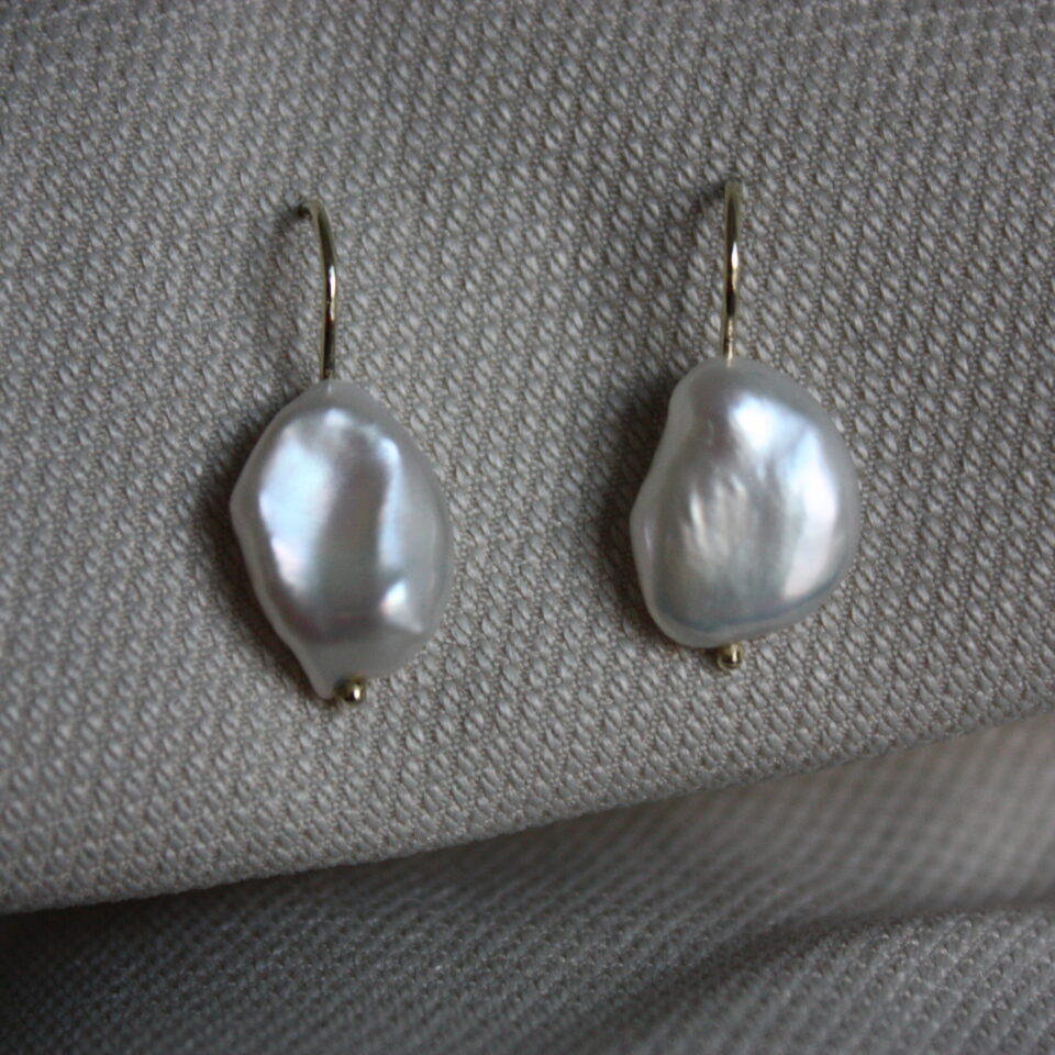 Keshi Pearl Earrings 14k