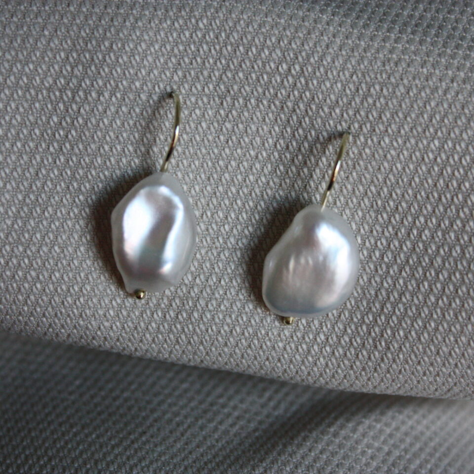 Keshi Pearl Earrings 14k