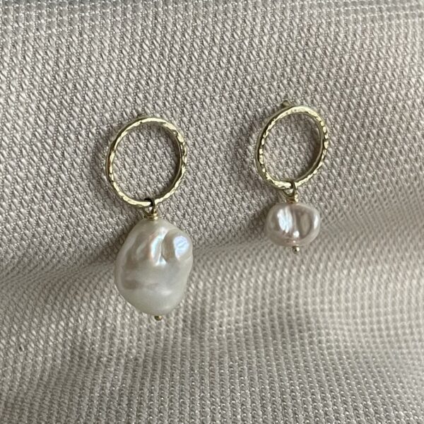 IMG_86Custom Cosmos Pearl Earrings with family gold