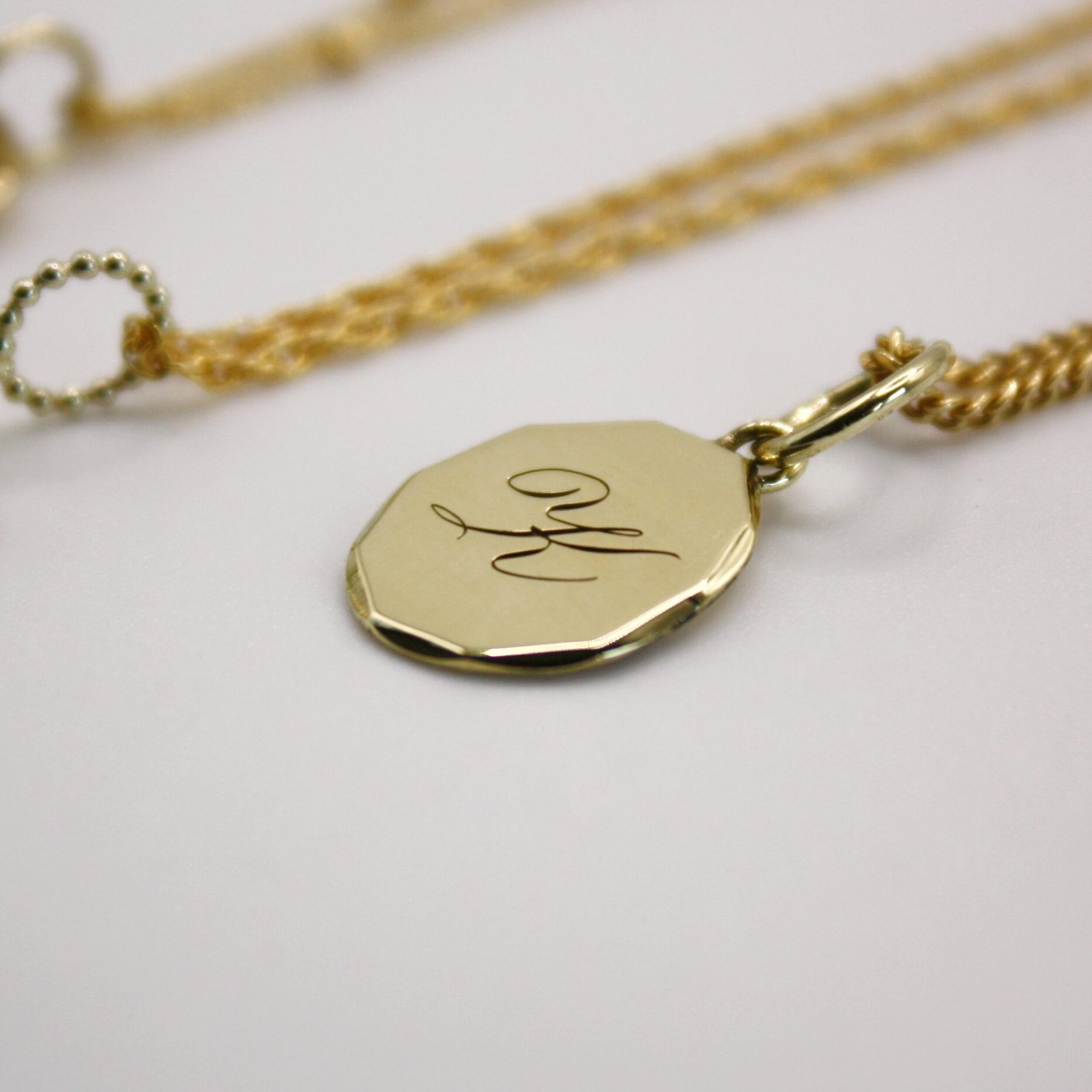 Handmade Calligraphy Charm 14k - Personalized pendant