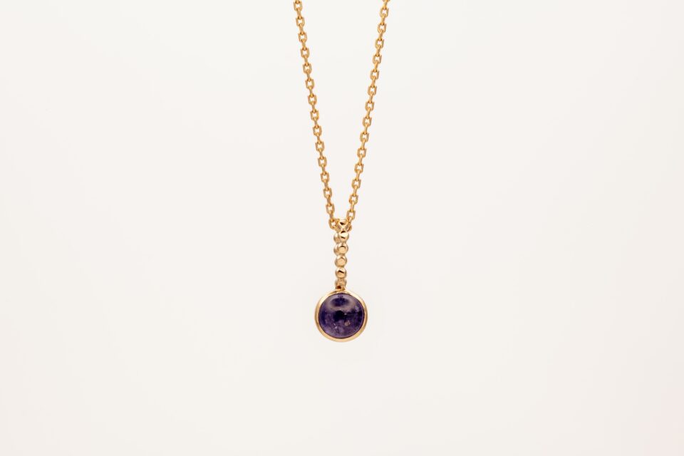 Tanzanite charm 14k gold